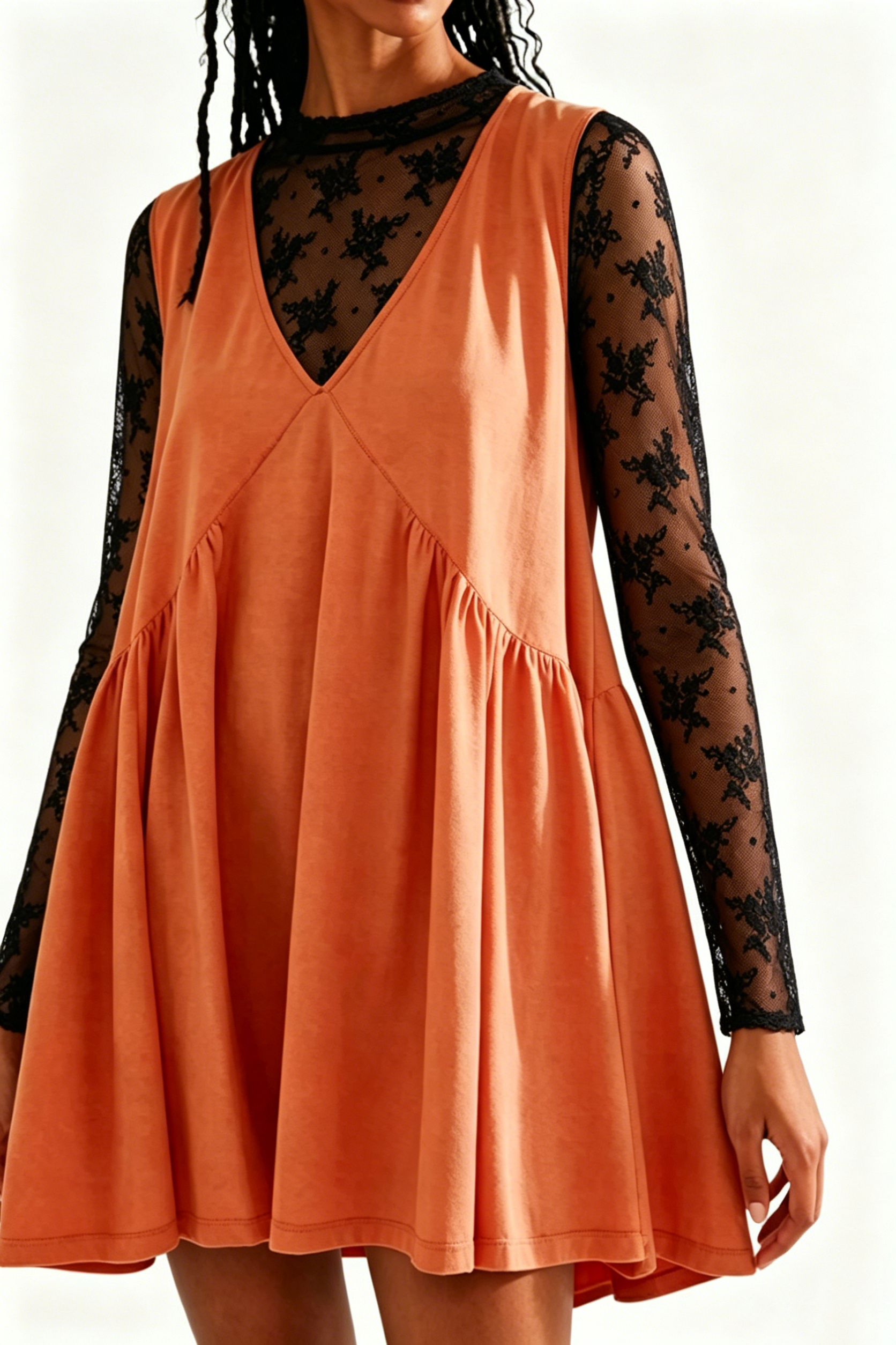 Women's Summer V-Neck Tank Dress + Lace Overlay Shirt — 2026 New Fashion Arrival