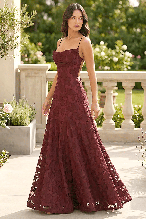 💝Women’s Lace Applique Maxi Dress – Off Shoulder Elegant Evening Gown