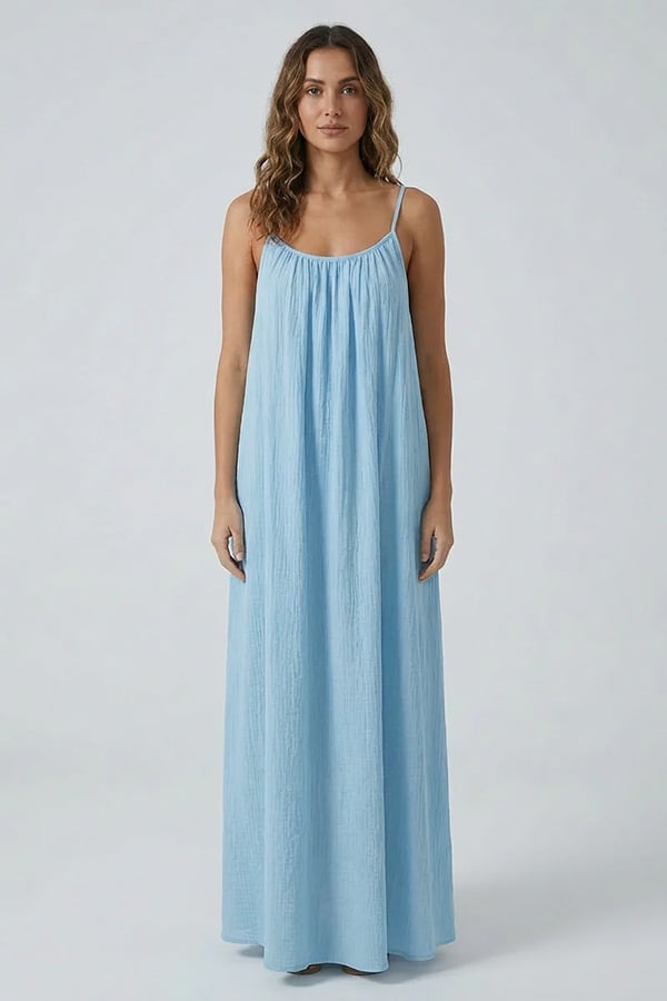 Women's Sexy Open-Back V-Neck Midi Loungewear Dress