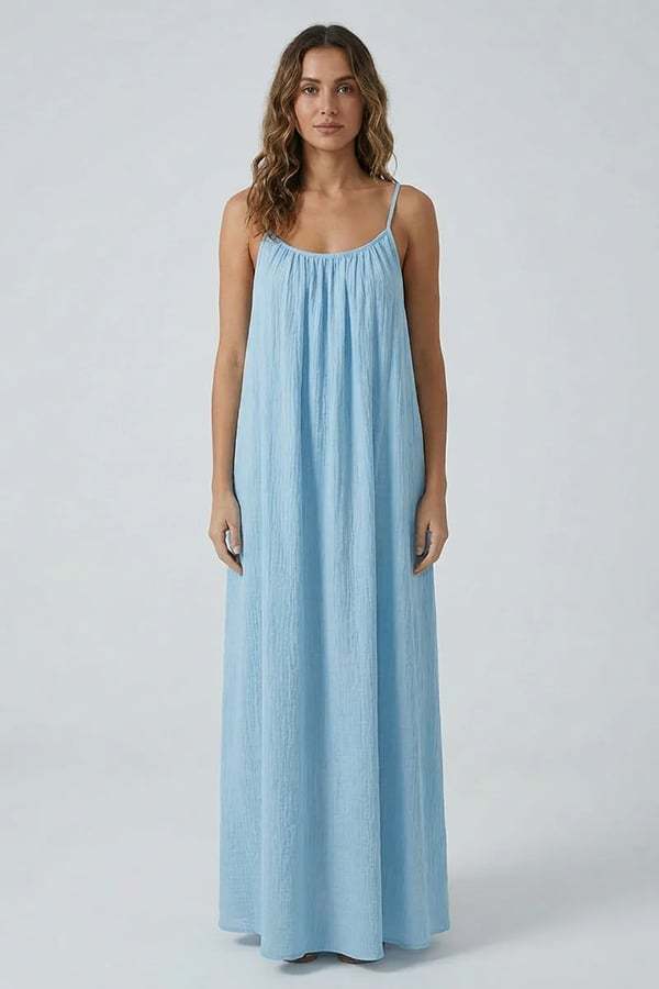 Women's Sexy Open-Back V-Neck Midi Loungewear Dress