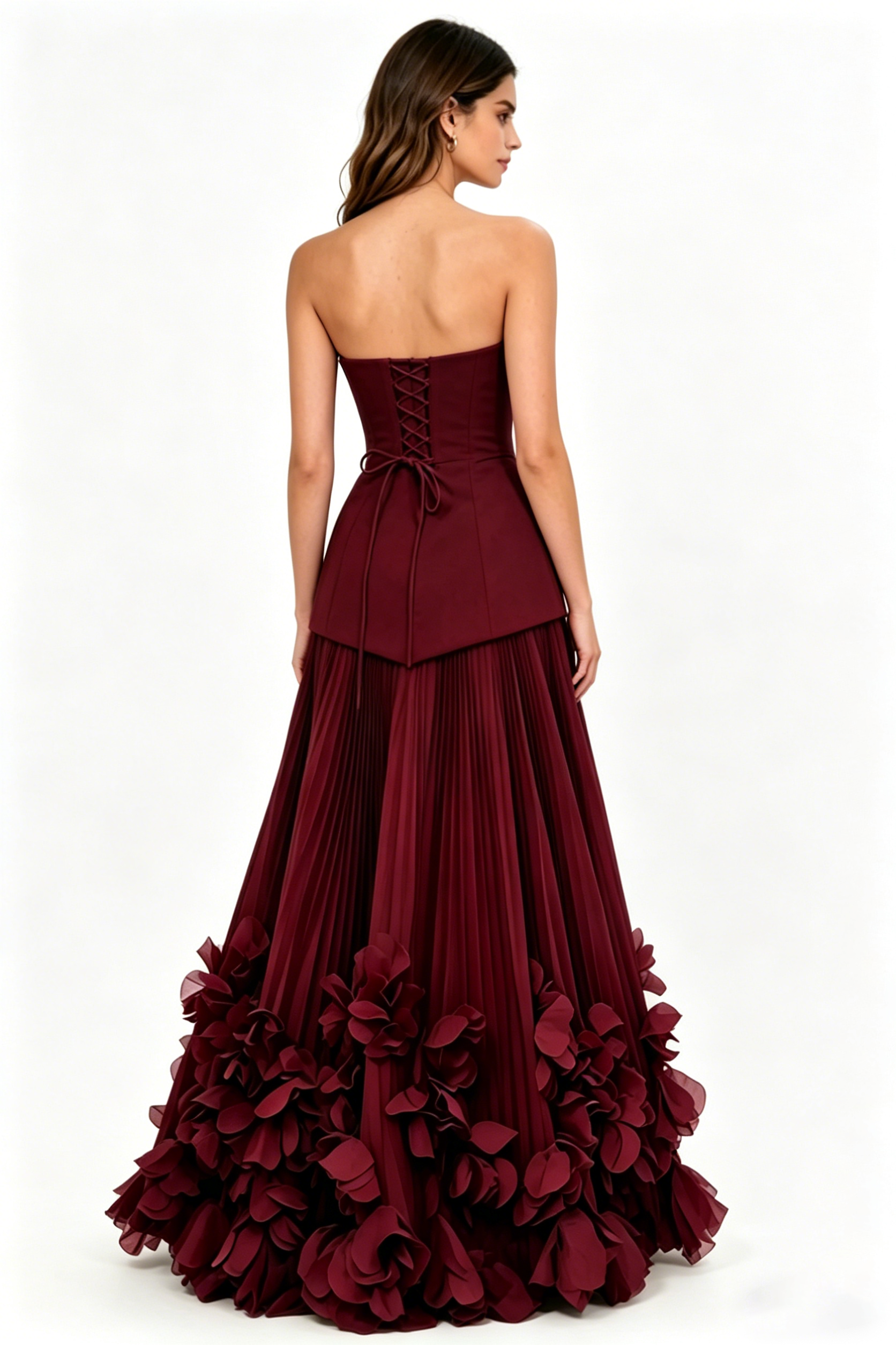 Strapless, Waist-Cinching Long Gown — Ideal for Evening Dinners, Ceremonies, Wedding Guests, and Parties