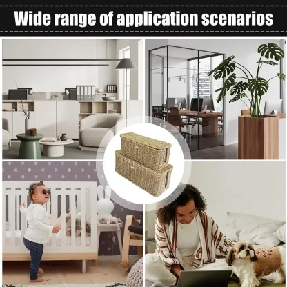 Handgeflochtene Rattan-Kabelbox