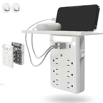 Steckdosen-Erweiterung mit Ablage und USB-Anschlüssen