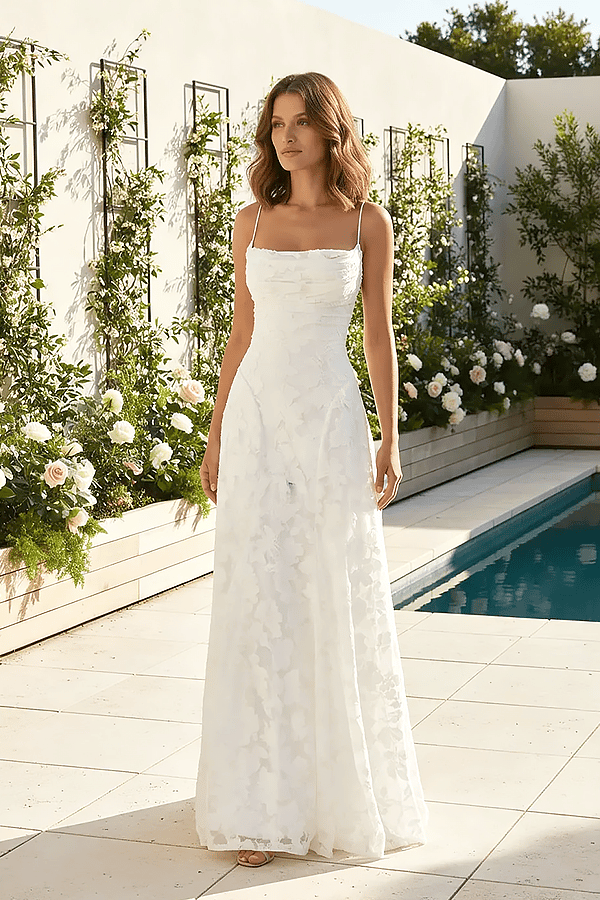 💝Women’s Lace Applique Maxi Dress – Off Shoulder Elegant Evening Gown