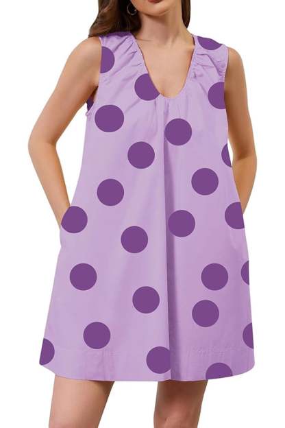 Women’s Sleeveless Bubble Hem Mini Dress with Pockets