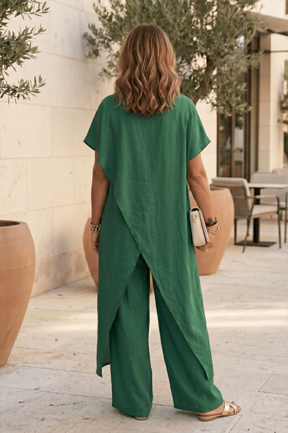 Women’s Asymmetrical Cotton Blend Two-Piece Set(Buy 2 Free Shipping)