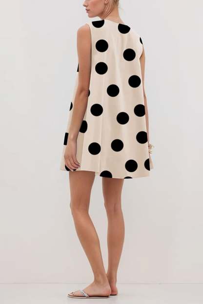 Women’s Sleeveless Bubble Hem Mini Dress with Pockets