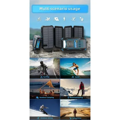 Solar-Powerbank 20.000 mAh mit faltbaren Solarmodulen