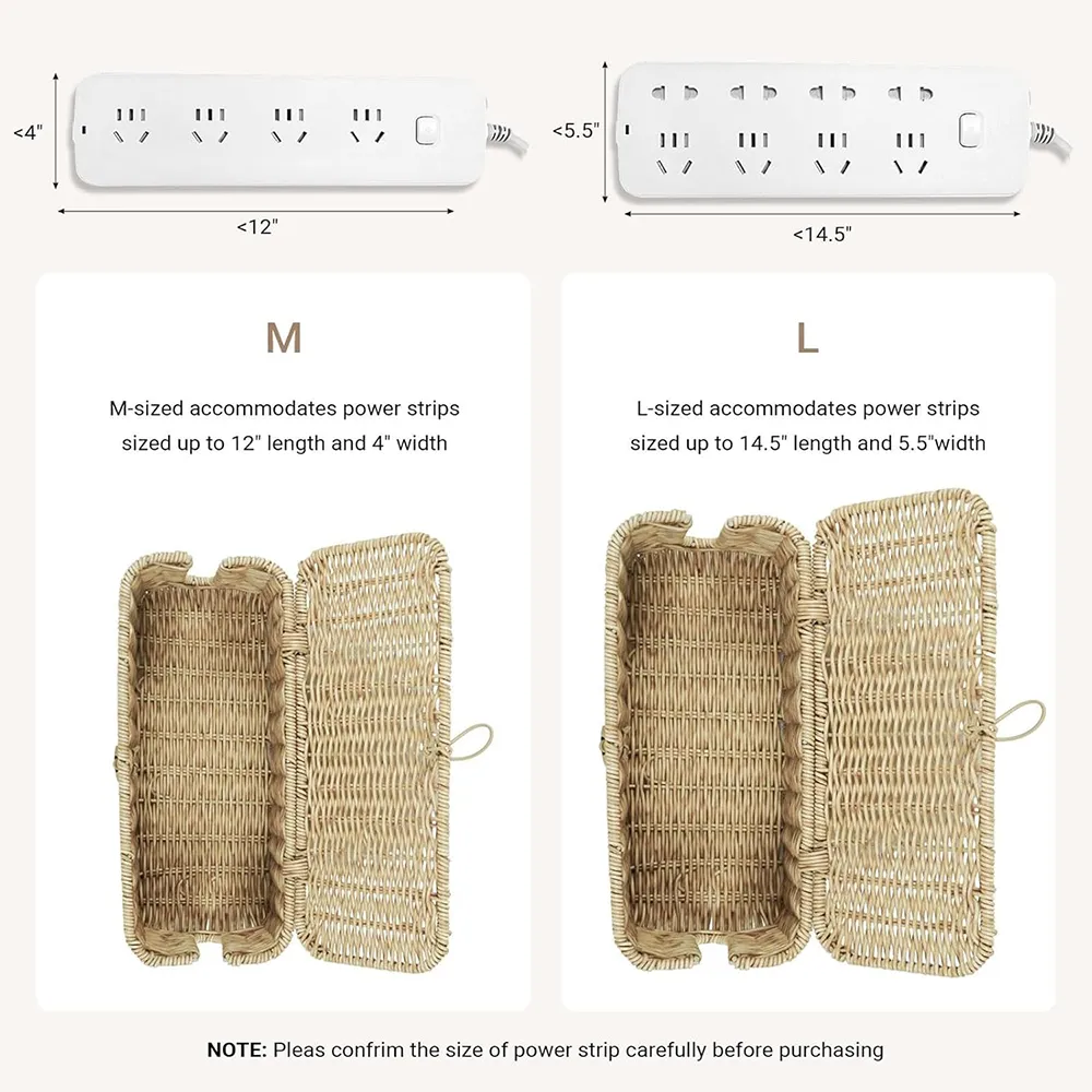 Handgeflochtene Rattan-Kabelbox