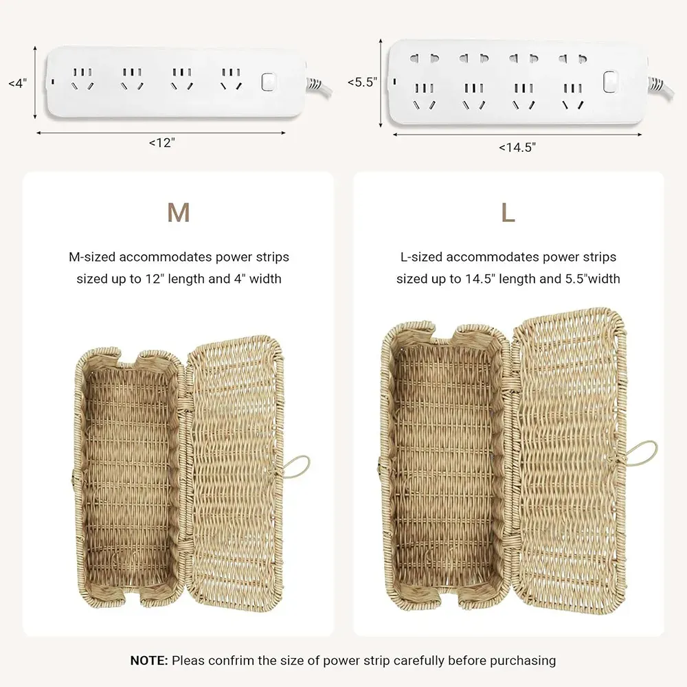 Handgeflochtene Rattan-Kabelbox