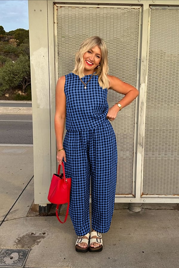 Women’s Plaid Sleeveless Two-Piece Lounge Set(Buy 2 Free Shipping)
