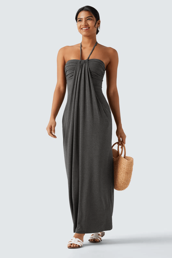 Backless Pleated Sleeveless Long Dress(Buy 2 Free Shipping)