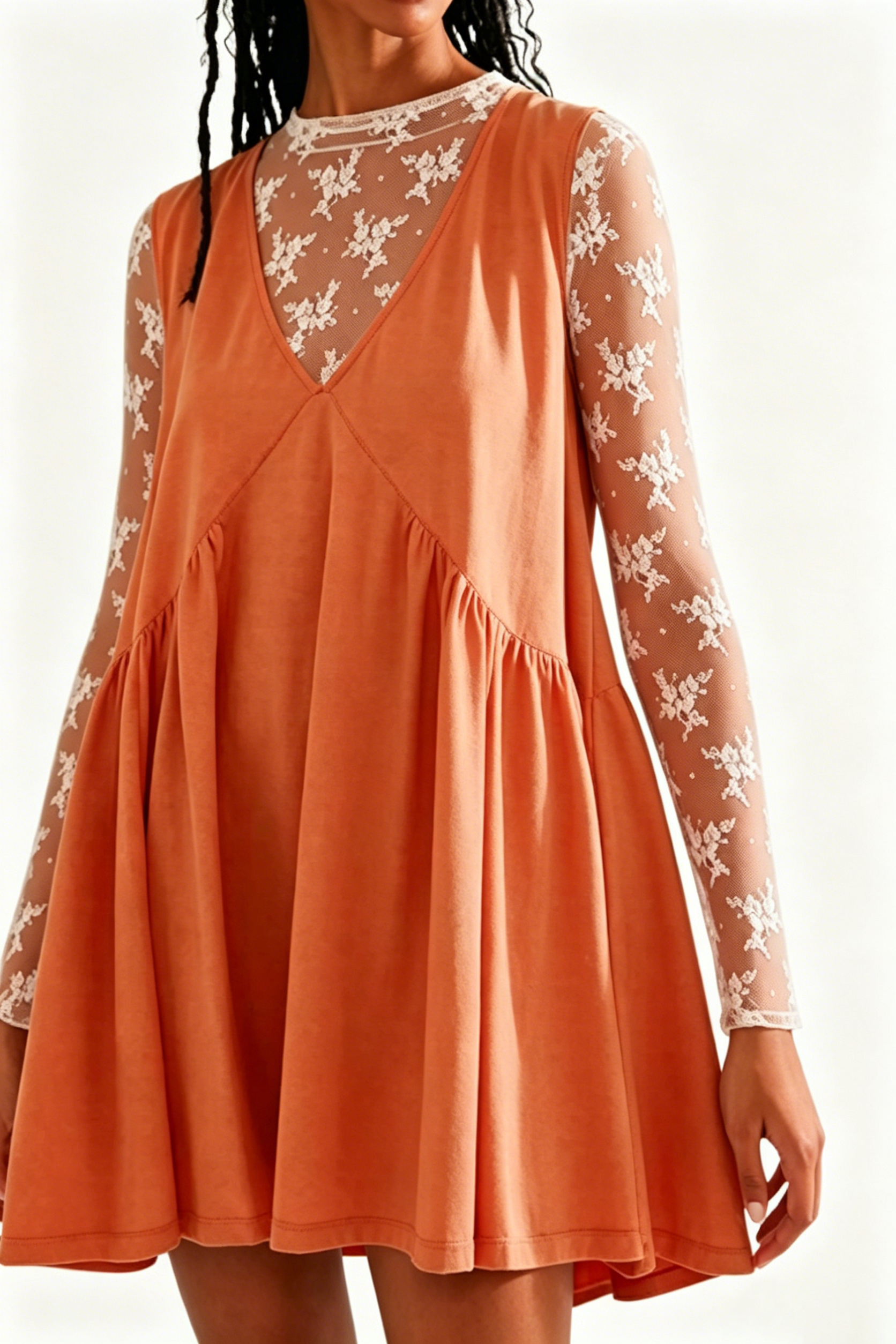 Women's Summer V-Neck Tank Dress + Lace Overlay Shirt — 2026 New Fashion Arrival