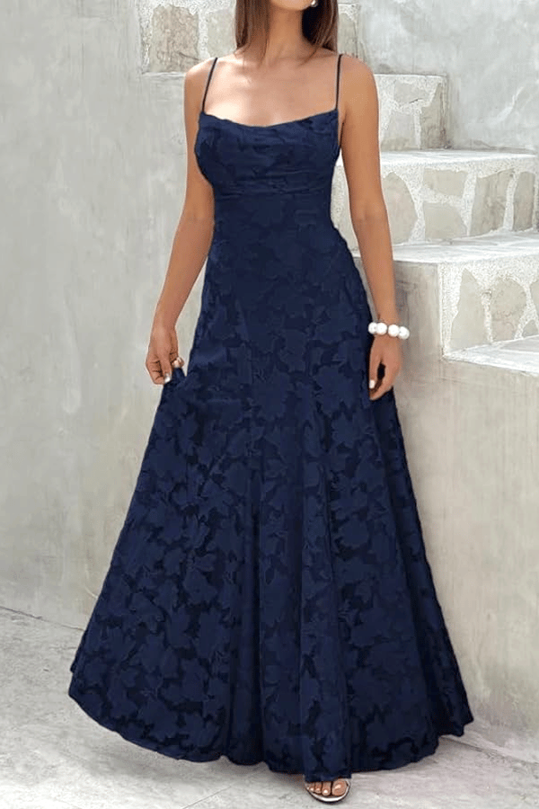 💝Women’s Lace Applique Maxi Dress – Off Shoulder Elegant Evening Gown