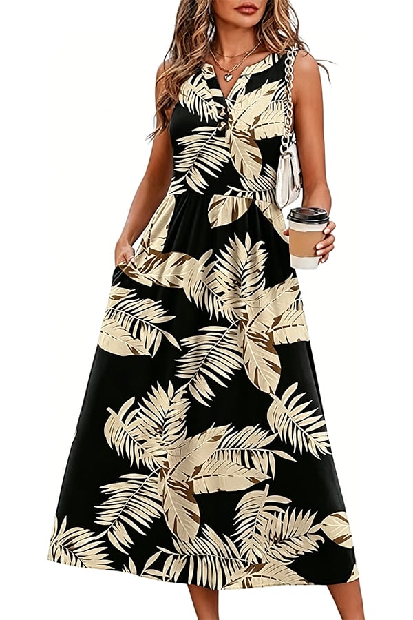 Women's Long Summer Bohemian Dress — 2026 Trendy Beach Dress (With Pockets)