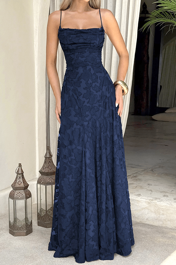 💝Women’s Lace Applique Maxi Dress – Off Shoulder Elegant Evening Gown