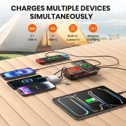 Solar-Powerbank 20.000 mAh mit faltbaren Solarmodulen