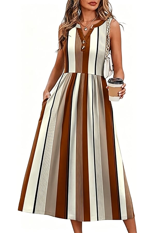 Women's Long Summer Bohemian Dress — 2026 Trendy Beach Dress (With Pockets)