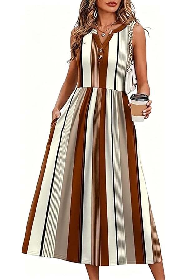 Women's Long Summer Bohemian Dress — 2026 Trendy Beach Dress (With Pockets)