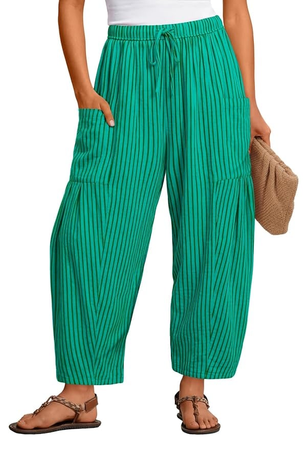 Women's Linen 3/4-Length Wide-Leg Pants with Pockets(Buy 2 Free Shipping)
