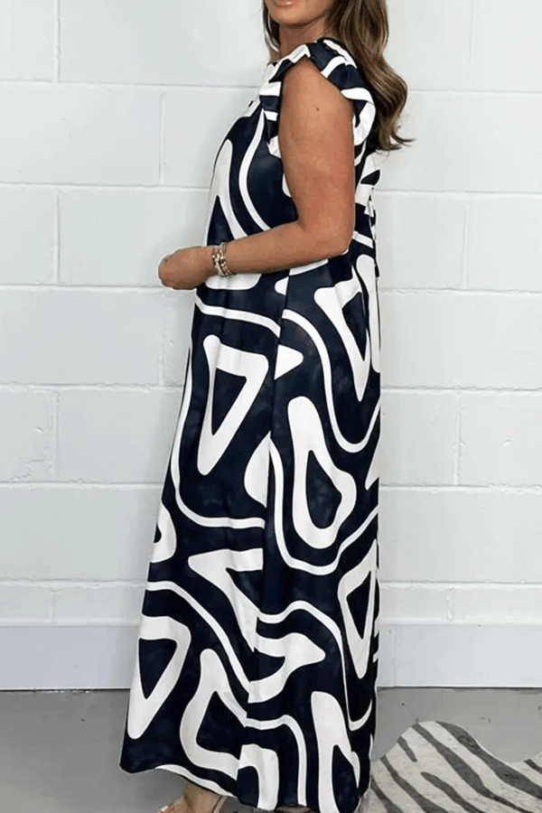 Women’s Printed V-Neck Jumpsuit – Loose Fit Wide Leg Short Sleeve Outfit(Buy 2 Free Shipping)