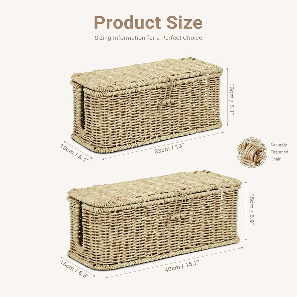 Handgeflochtene Rattan-Kabelbox
