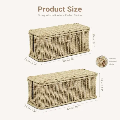 Handgeflochtene Rattan-Kabelbox