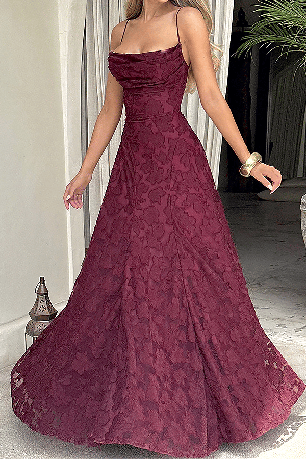 💝Women’s Lace Applique Maxi Dress – Off Shoulder Elegant Evening Gown