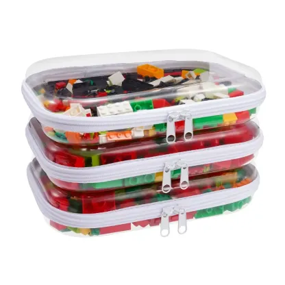 Transparente Hartschalen-Taschen mit Reißverschluss, 3er-Set