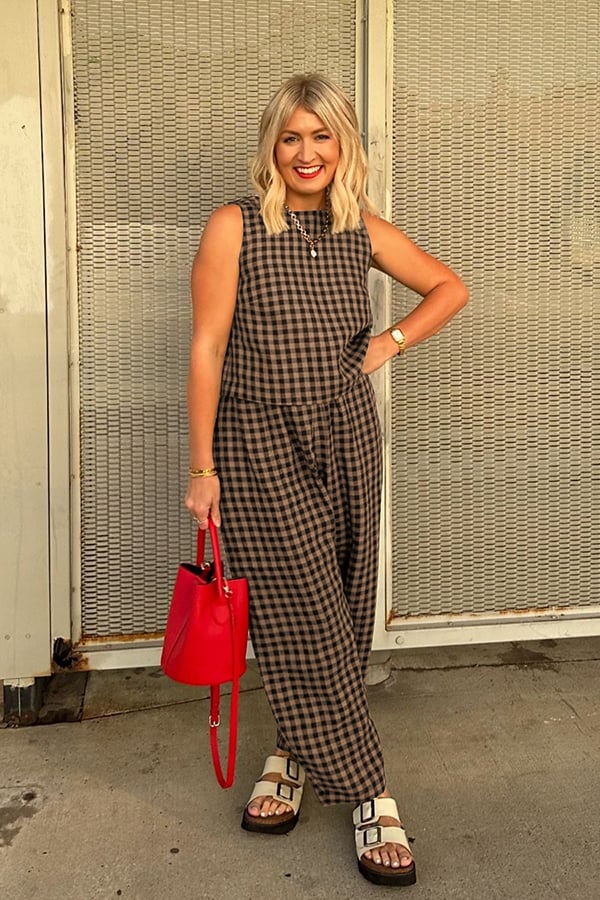 Women’s Plaid Sleeveless Two-Piece Lounge Set(Buy 2 Free Shipping)