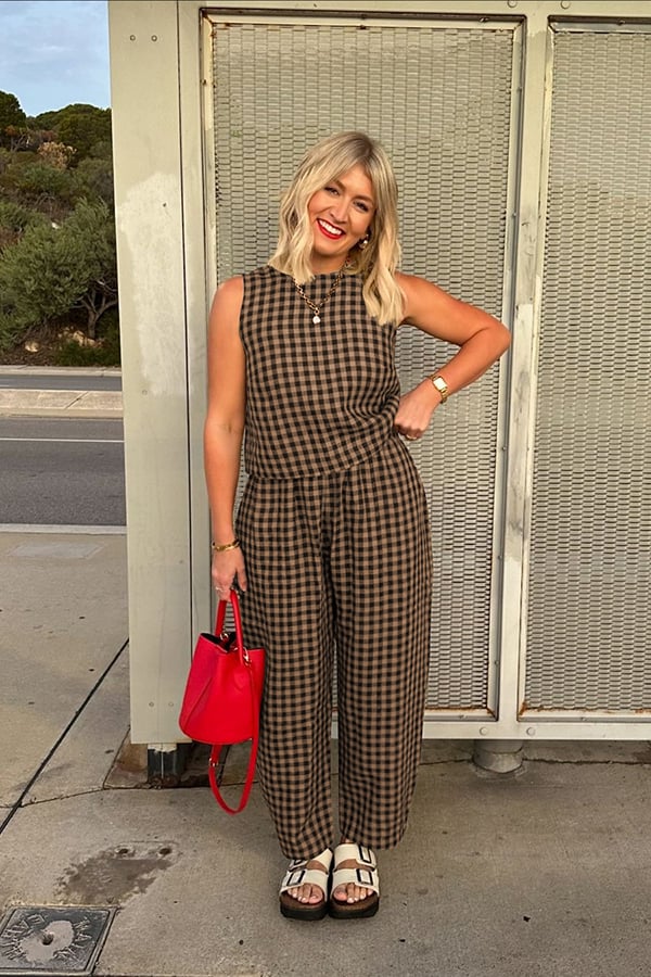 Women’s Plaid Sleeveless Two-Piece Lounge Set(Buy 2 Free Shipping)