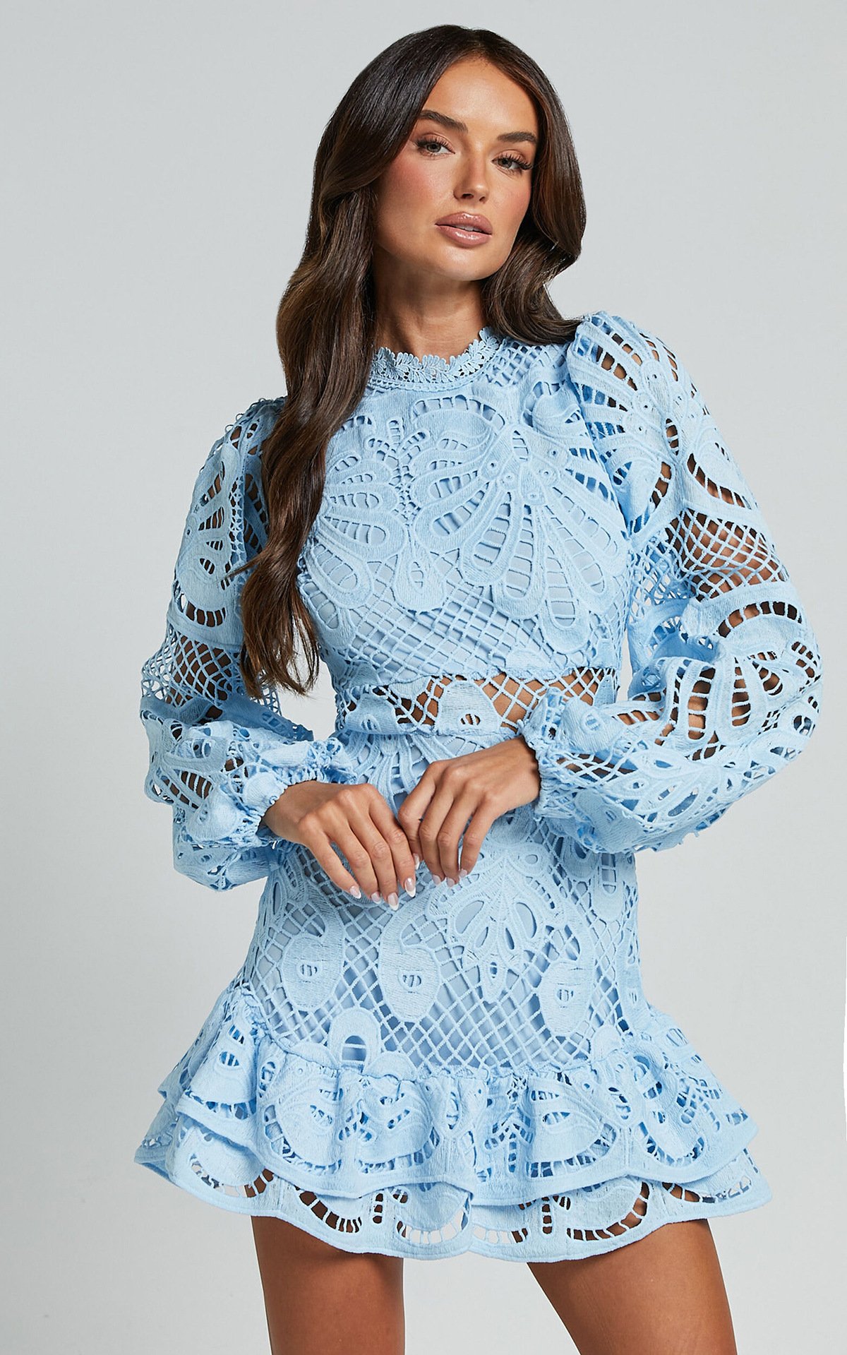 Crochet Lace Cutout Mini Dress(Buy 2 Free Shipping)