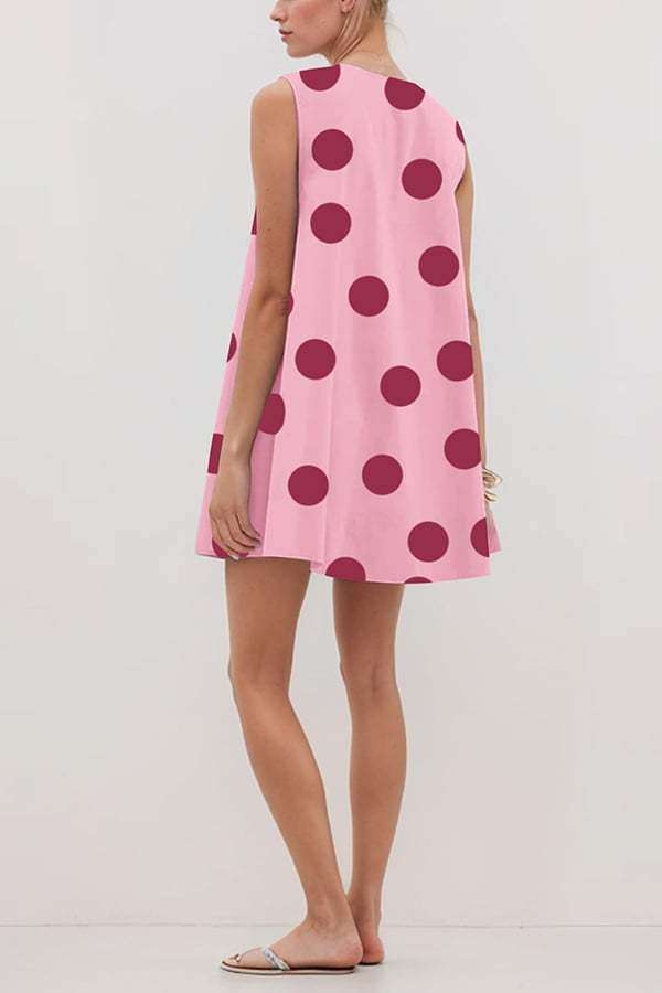 Women’s Sleeveless Bubble Hem Mini Dress with Pockets