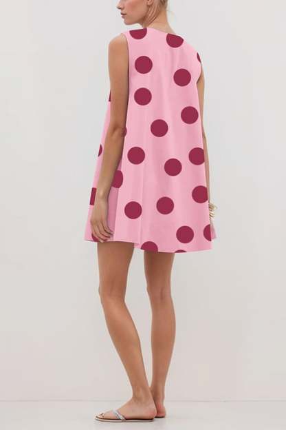 Women’s Sleeveless Bubble Hem Mini Dress with Pockets