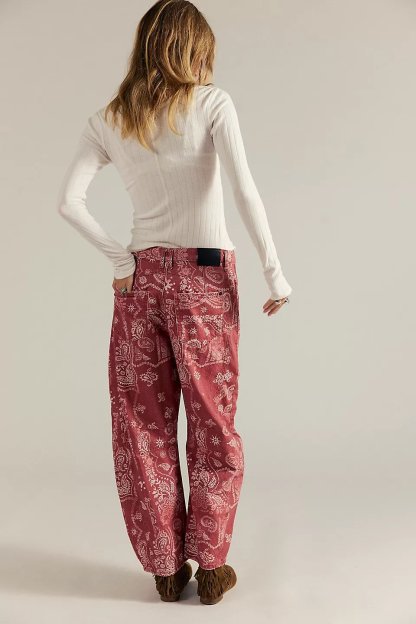 Versatile Western Cowboy Wide-Leg Jeans: Casual Loose-Fitting Jeans