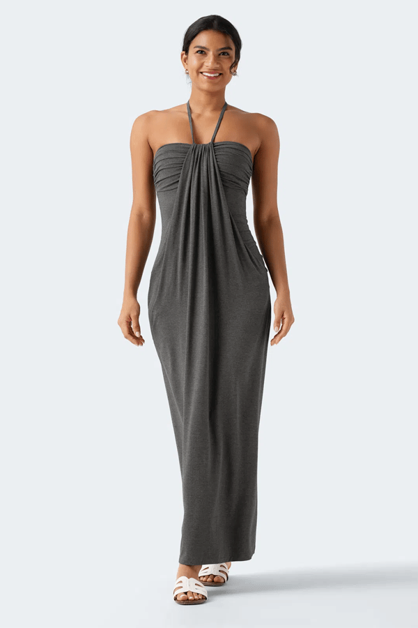 Backless Pleated Sleeveless Long Dress(Buy 2 Free Shipping)