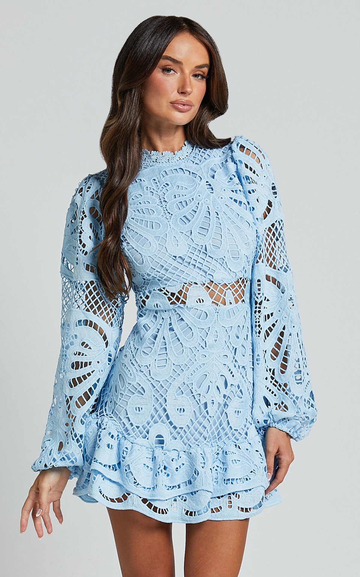 Crochet Lace Cutout Mini Dress(Buy 2 Free Shipping)