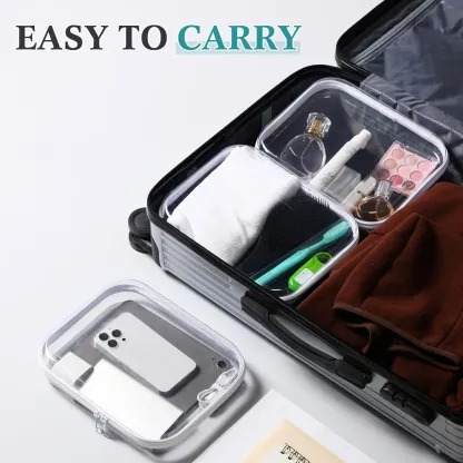 Transparente Hartschalen-Taschen mit Reißverschluss, 3er-Set