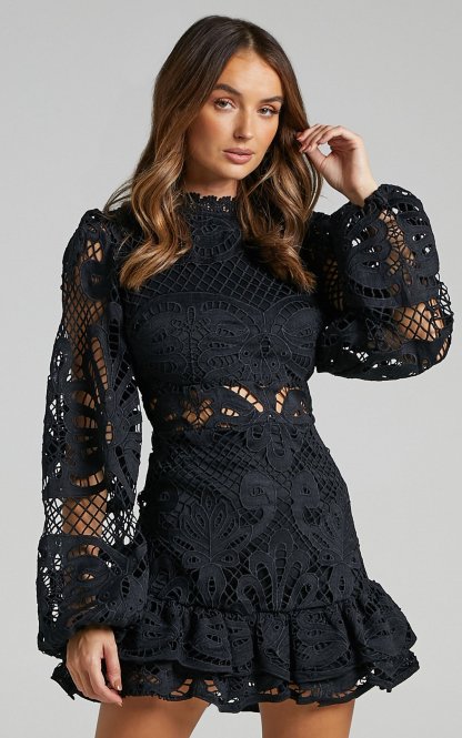 Crochet Lace Cutout Mini Dress(Buy 2 Free Shipping)