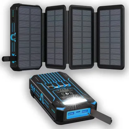 Solar-Powerbank 20.000 mAh mit faltbaren Solarmodulen