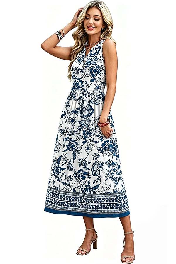 Women's Long Summer Bohemian Dress — 2026 Trendy Beach Dress (With Pockets)