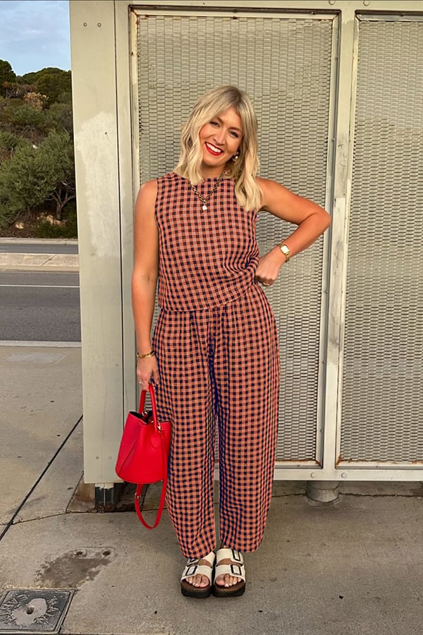Women’s Plaid Sleeveless Two-Piece Lounge Set(Buy 2 Free Shipping)