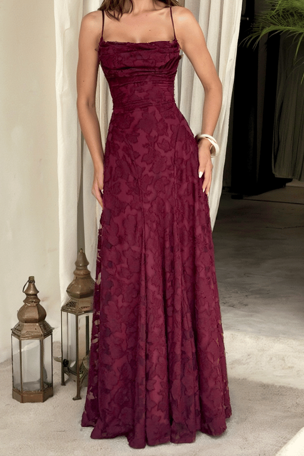 💝Women’s Lace Applique Maxi Dress – Off Shoulder Elegant Evening Gown