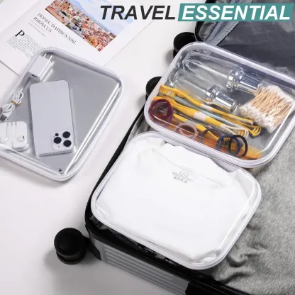 Transparente Hartschalen-Taschen mit Reißverschluss, 3er-Set
