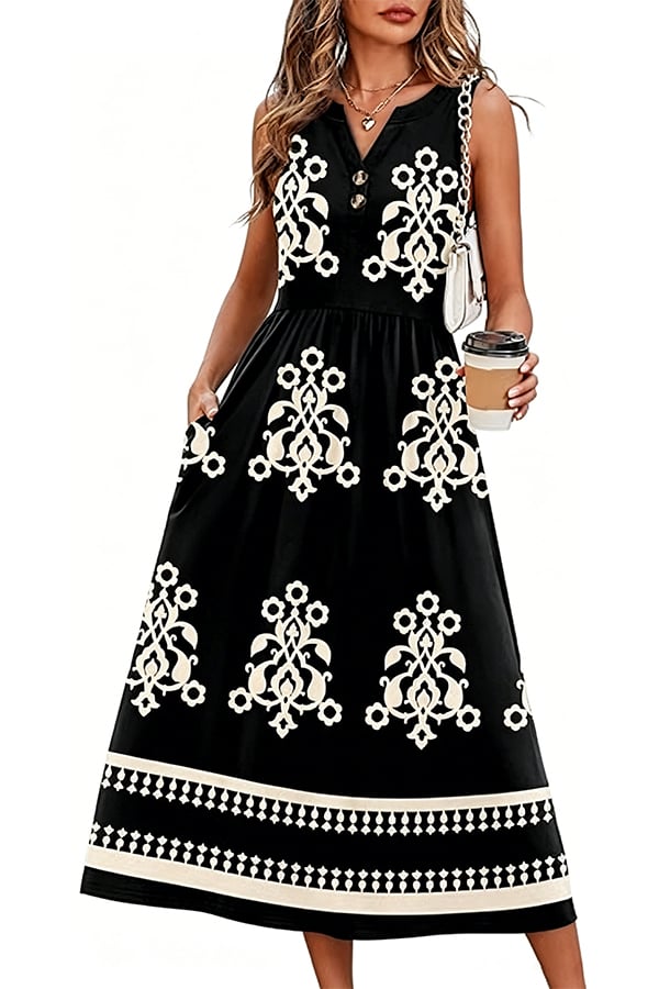 Women's Long Summer Bohemian Dress — 2026 Trendy Beach Dress (With Pockets)