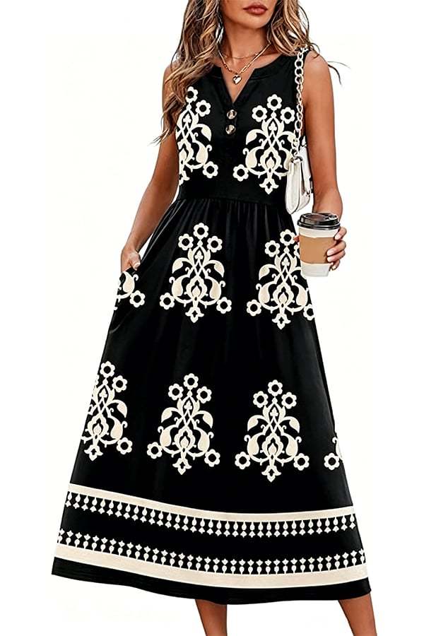 Women's Long Summer Bohemian Dress — 2026 Trendy Beach Dress (With Pockets)
