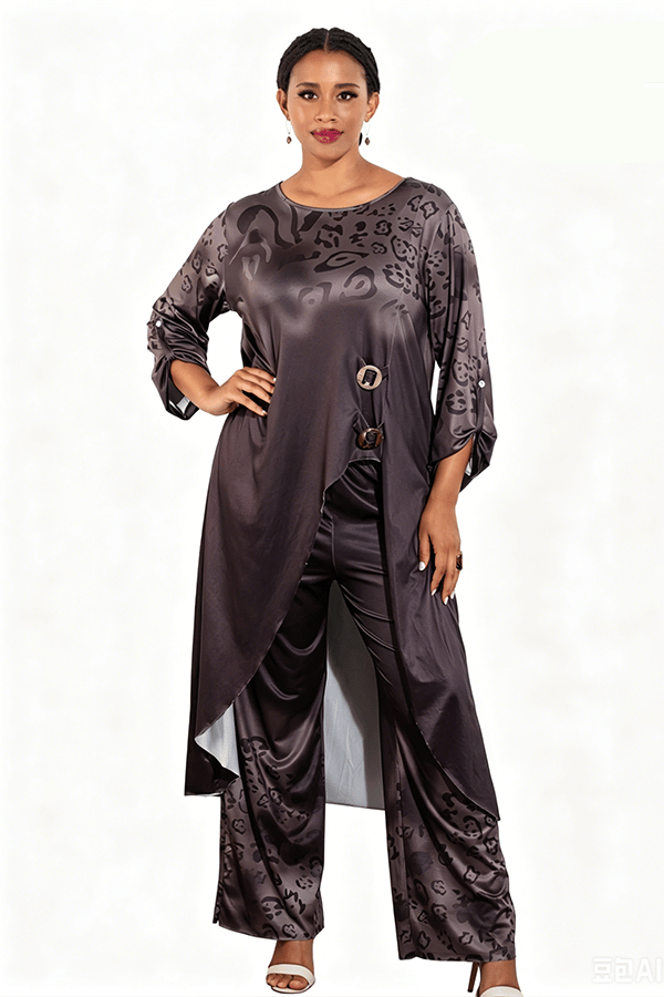 Women's Irregular Leopard Print Two-Piece Set (Buy 2 Free Shipping)