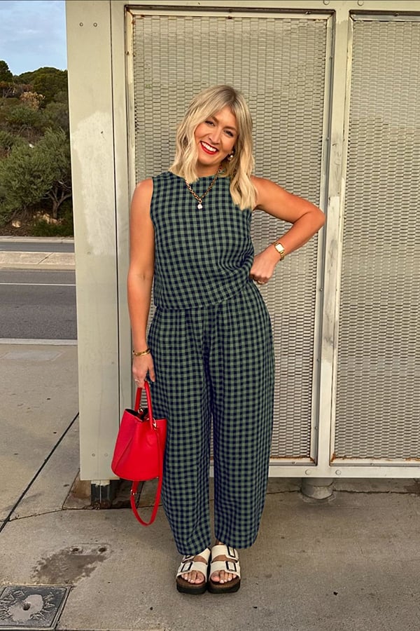 Women’s Plaid Sleeveless Two-Piece Lounge Set(Buy 2 Free Shipping)