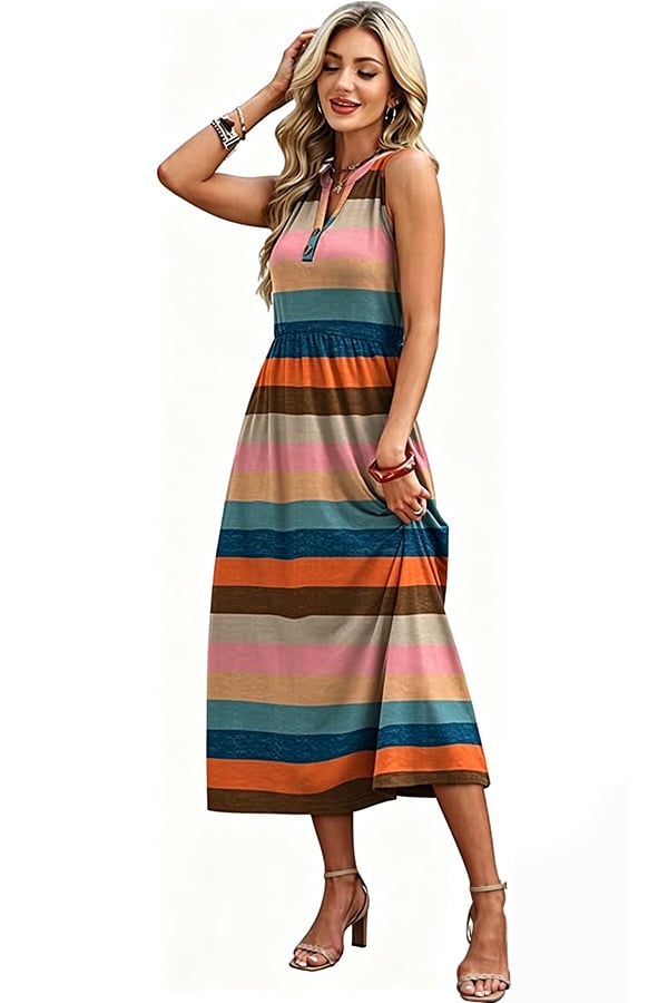 Women's Long Summer Bohemian Dress — 2026 Trendy Beach Dress (With Pockets)