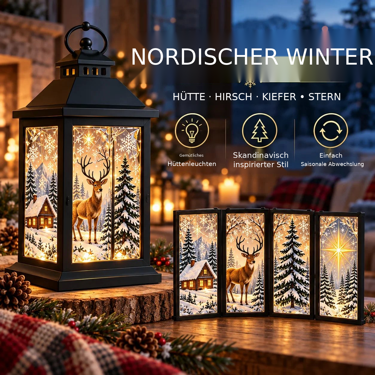 Austauschbare Laternenpaneele – Nordischer Winter